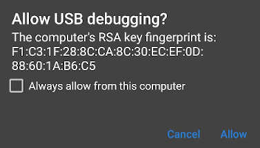 Allow USB debugging